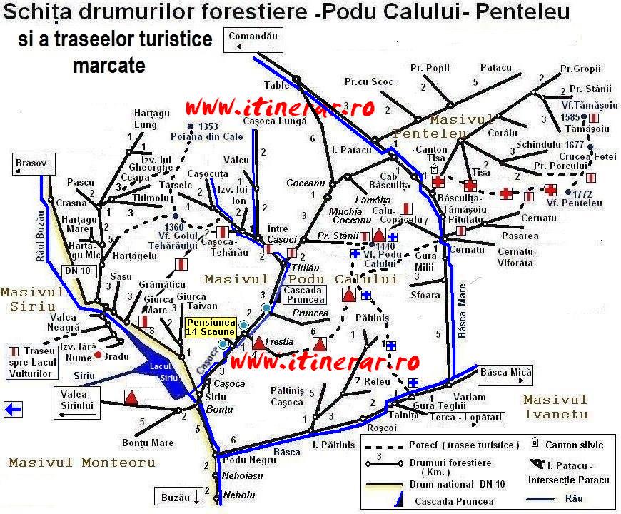 Harta trasee Penteleu