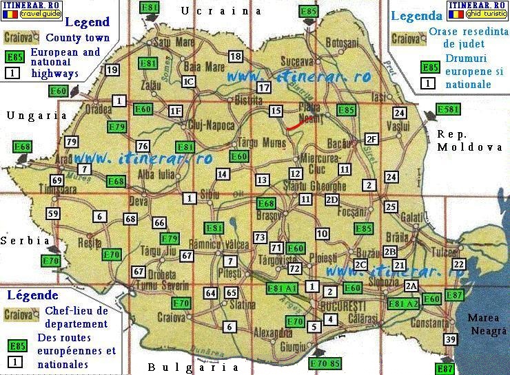 Itinerar, harta - drum national DN12C Gheorghieni - Lacu Rosu - Bicaz